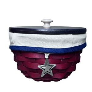 Longaberger NEW 2011 Americana Small Ware Basket Combo set Patriotic Star tie-on